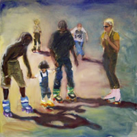  ‘Skaters’ 76 x 76 cm oil on linen
