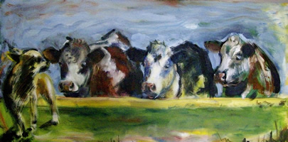
‘Cows’ 93 x 45 cm oil on canvas
